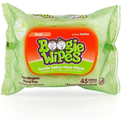 Boogie Baby Wet Wipes for Face, Hand, Body & Nose, HSA/FSA Eligible, Made with Vitamin E, Aloe, Chamomile and Natural Saline, Fresh Scent, 45 Count