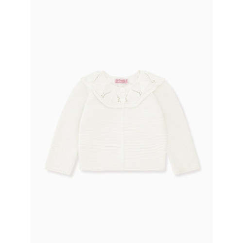 Ivory Baena Cotton Baby Girl Cardigan