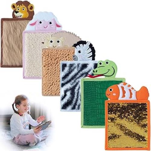 6X Sensory Mini Mats Assorted Textured Sensory Floor Tiles - Sensory Walls, Early Sensory Exercise Sensory Mats Sensory Toys for Autistic Children Kids Baby Toddler Fidgeting Activity