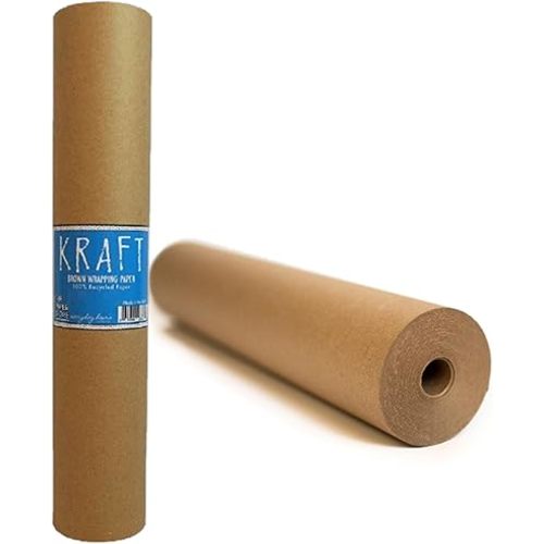 Kraft Brown Paper Roll 30" x 2,400" (200 ft) – 100% Recyclable Craft Construction and Packing Paper for Use in Moving and Bulletin Board Backing