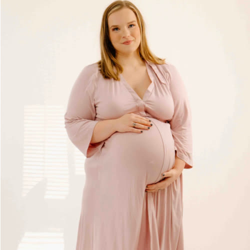 Lila Labor & Postpartum Gown in Mauve