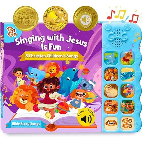 GO GO Bible Story Songs: 8 Toddler Songs, Christian Toys for Toddlers 3-5, Sound Books for Toddlers 1-3