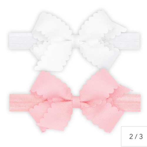 Mini Scalloped Two Pack Headband Bows