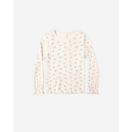 Ribbed Long Sleeve Top || Natural Ditsy – Rylee + Cru