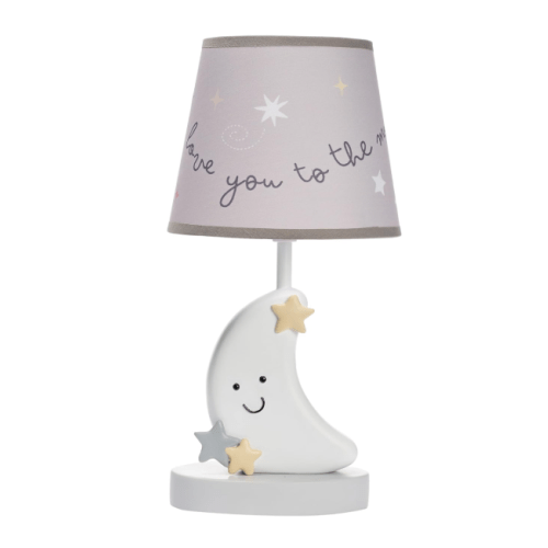 Bedtime Originals Little Star Celestial Moon Nursery Lamp with Shade and Bulb