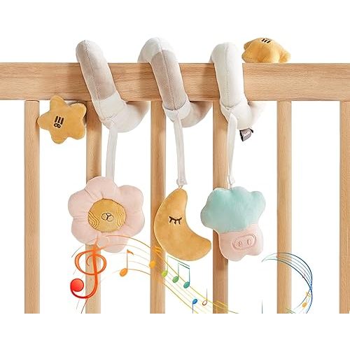 Car Seat Toys for Babies 0-6 Months, Spiral Carseat Toys for Infant 0-3 Months,Newborn Toy for 3-6 Months, Stroller Toy for 0 3 6 9 12 Months Baby Ideal Gift