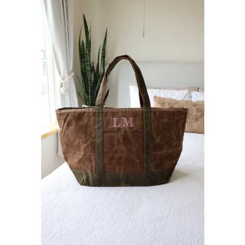 Personalized Canvas Tote, Embroidered Tote, Monogram Canvas Tote Bag, Custom Tote Bag, Preppy Boat Bag, Monogramed Beach Bag