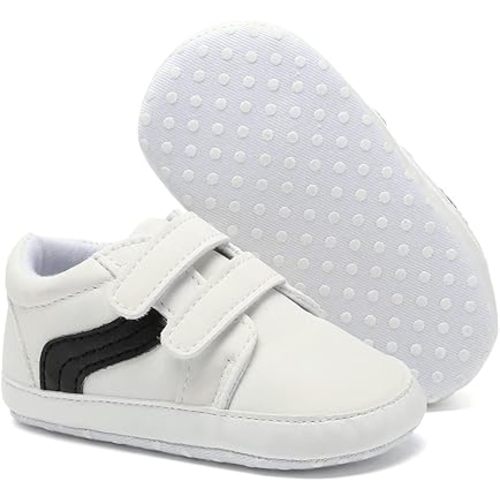 Baby Boys Girls Canvas Sneakers Toddler Non-Slip Soft Sole Newborn Infant Lightweight First Walker Crib Shoes for 0-18 Months