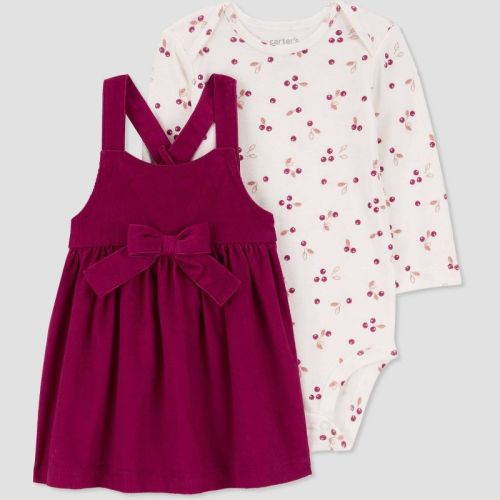 Carter's Just One You®️ Baby Girls' Floral Bow Dress Set - Purple 12m