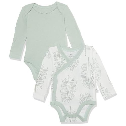 HonestBaby Multipack Long Sleeve Bodysuits One-piece 100% Organic Cotton for Infant Baby Boys, Girls, Unisex
