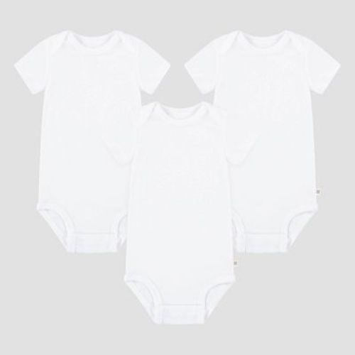 Huggies Baby 3pk Organic Bodysuit - White 3m