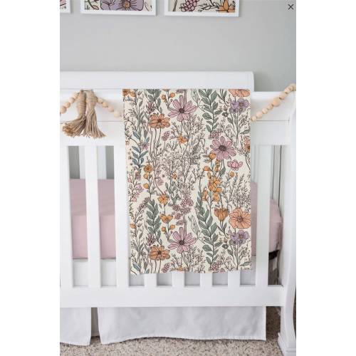 Wildflower Garden Blanket - Boho Nursery - Girl Blanket - Newborn Blanket Set - Baby Shower Gift - Floral Nursery Bedding - Neutral Baby