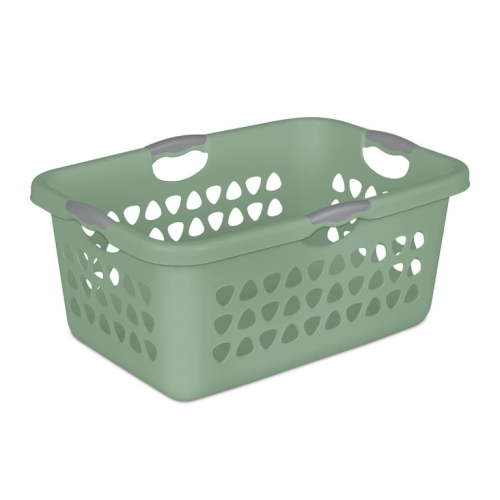 Sterilite 2 Bushel Ultra™ Laundry Basket Plastic, Green Sage