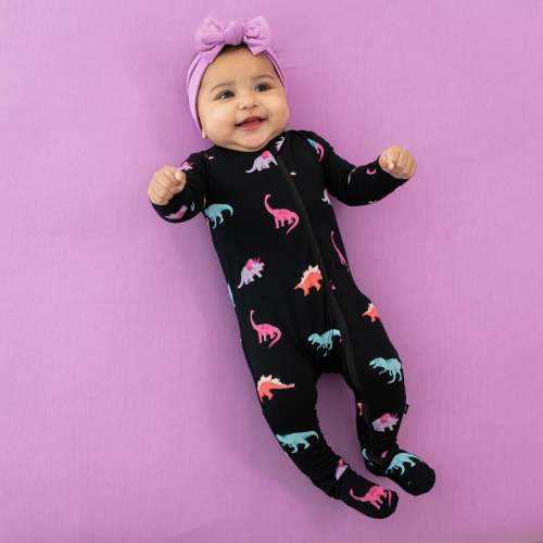 Zippered Footie in Midnight Roar