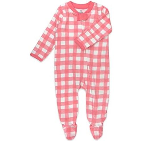 HonestBaby Sleep & Play Footed One-Piece Pajama Sleeper 100% Organic Cotton, Baby Girls