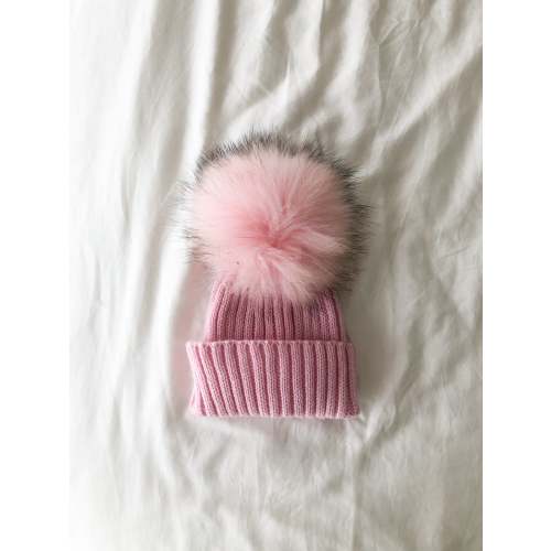 Candy Pink Single PomPom Beanie