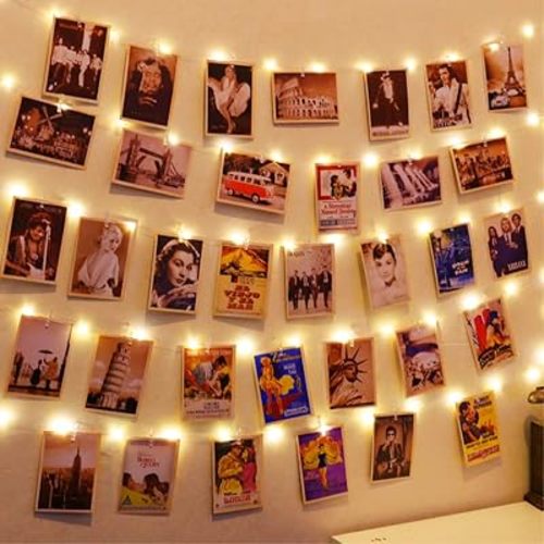 HXWEIYE 120LED Warm White 40Ft Fairy String Light with 52 Clear Clips & 12 Hooks, USB Powered, Waterproof, 8 Modes & Timer, Perfect for Indoor/Outdoor, Bedroom, Party, Wedding Decor