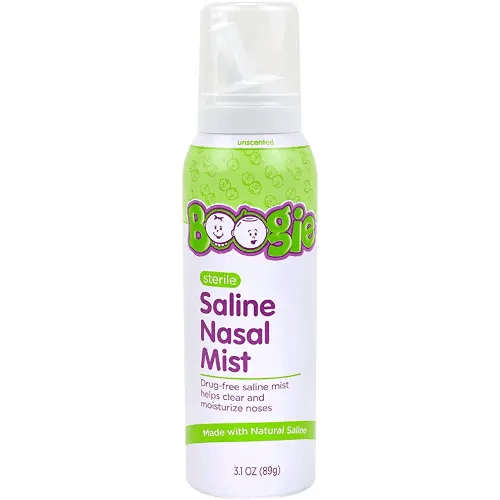 Boogie Baby Saline Nasal Spray Mist, Allergy Relief, Nasal Decongestant, FSA/HSA Eligible, Made with Saline, Unscented, 3.1 Ounce