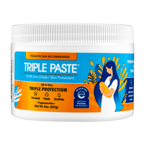 Triple Paste Diaper Rash Cream, Hypoallergenic Medicated Ointment for Babies, 8 oz