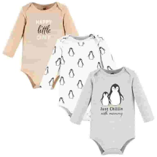 Hudson Baby Cotton Long-Sleeve Bodysuits, 3- Pack, Newborn- 24 Months