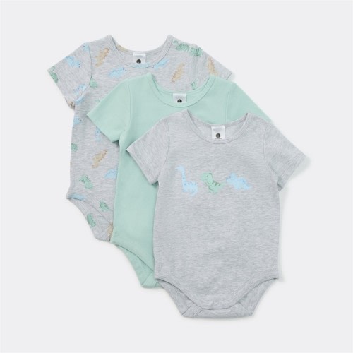 Dymples Baby Stretch Bodysuit 3 Pack - Grey & Green