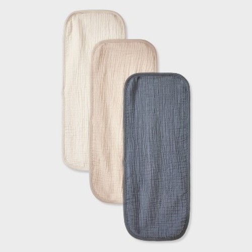Baby 3pk Muslin Burp Cloth - Cloud Island™: Cotton, 0-12 Months, 19.5" x 8.25", Recycled Content