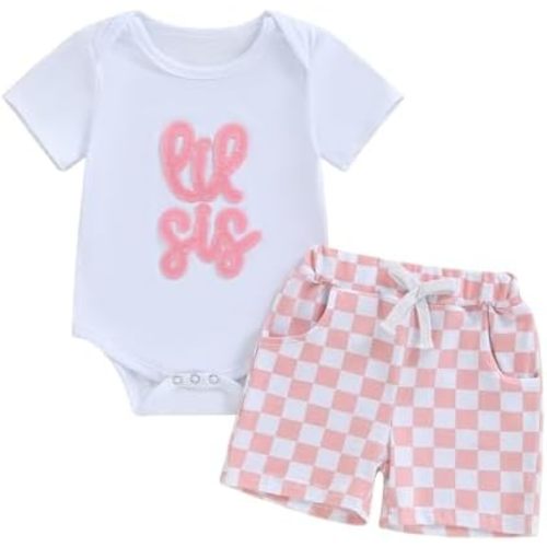 Toddler Baby Boy Summer Clothes Letter Short Sleeve T Shirt/Romper Casual Shorts Set Brother Matching Outfits