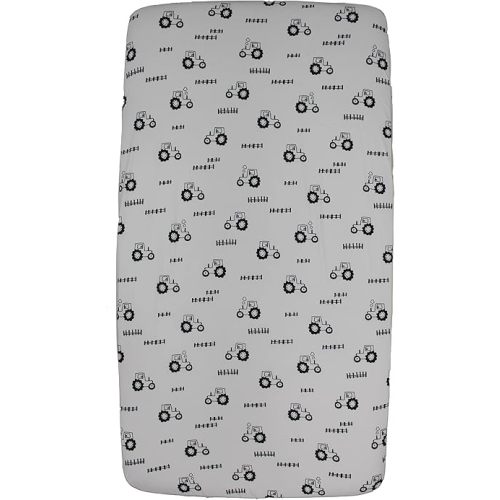 Dear Baby Gear Deluxe Crib Sheet - Farm Design Soft Cotton Polyester Baby Bedding - Infant Bed Sheets - Toddler Mattress Protector - Nursery Decor (Farm Tractors and Fence Print, 52x28x10)