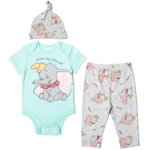 Disney Bambi Thumper Infant Baby Boys 3 Piece Outfit Set: Cuddly Bodysuit Pants Hat Green / White 18 Months