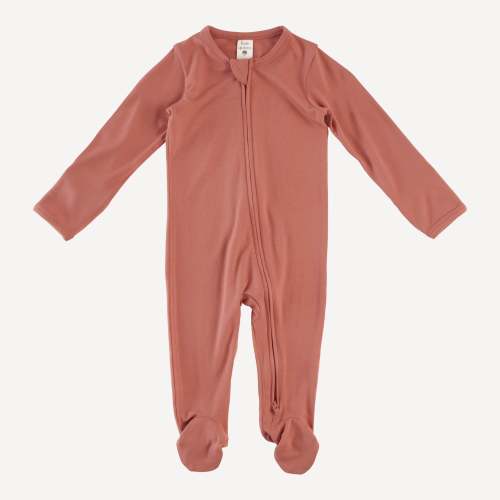 long sleeve zipper footie | aragon | bamboo
