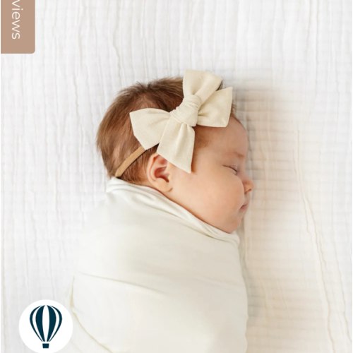 Linen Bow - Ivory Headband