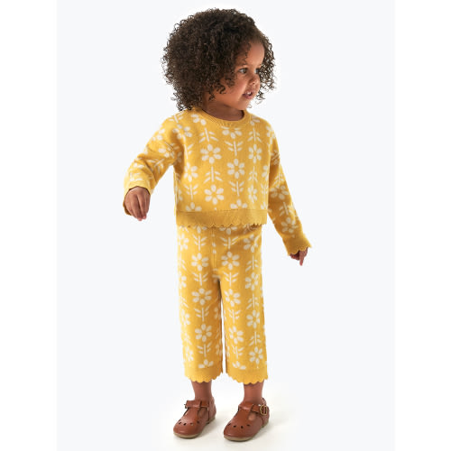 Modern Moments by Gerber Toddler Girl Jacquard Sweater and Legging Set, 2-Piece, Sizes 12 Months - 5T