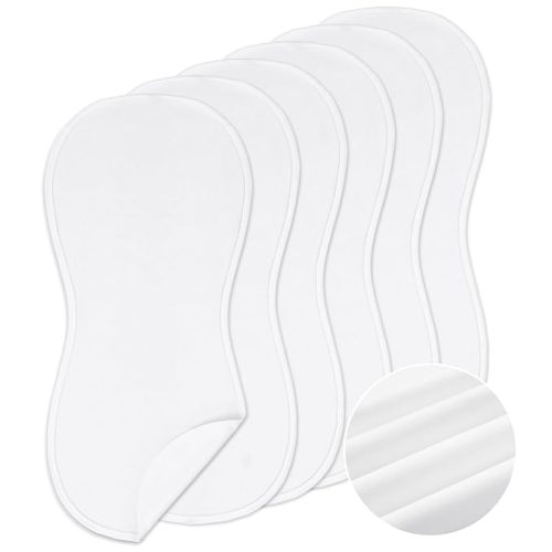 6 Pcs 13 x 29 in Peanut Shape Changing Pad Liner Baby Peanut Changing Pad Liner for Baby Portable Soft Peanut Changing Pad Washable Reusable Changing Pad Liner Waterproof Easy to Clean (White)