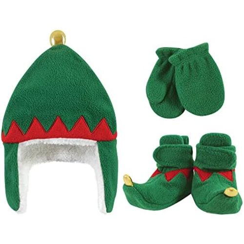 Hudson Baby Girls' Trapper Hat, Mitten and Bootie Set