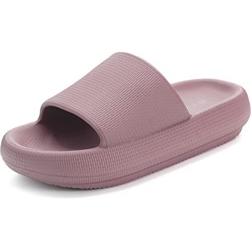 Blush, 9-10 Women’s | BRONAX Pillow Slippers for Women and Men | House Slides Shower Sandals | Cushioned Thick Sole
