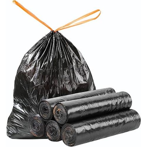 funest Trash Bags, 4 Gallon Small Drawstring Garbage Bags 75 Counts, Thick Plastic Wastebasket Liners for Bathroom Toilet Office Bedroom