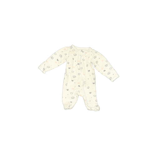 Just One You Made by Carter's 100% Cotton Ivory Green Long Sleeve Outfit Size Newborn
