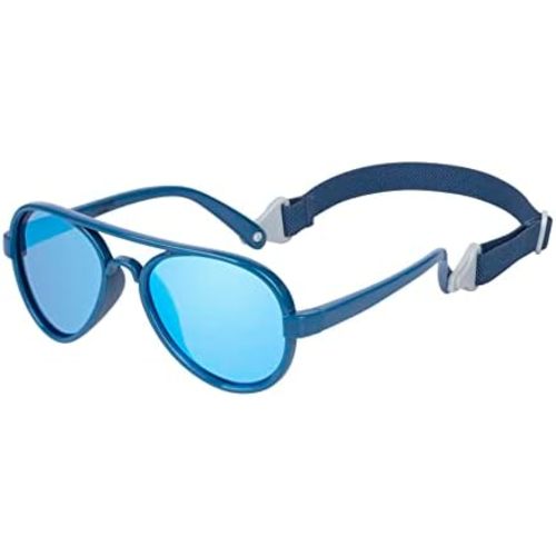 COCOSAND Baby Boys Girls Aviator Sunglasses with Strap Polarized Flexible Retro Pilot for Infants Toddler Age 0-24 Months