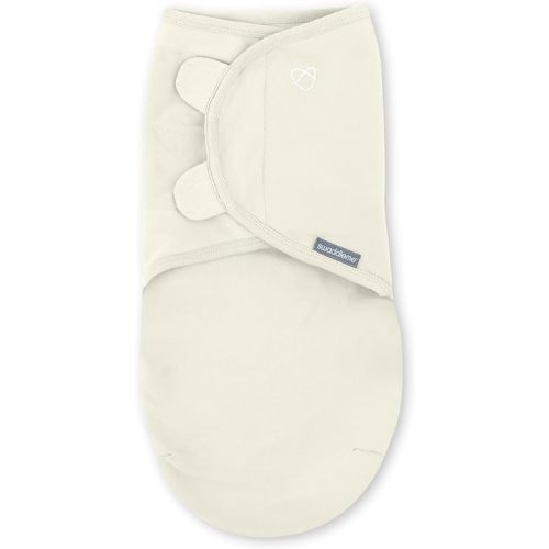 SwaddleMe by Ingenuity Original Swaddle, 100% Cotton, Improves Sleep & Calms Startle Reflex, Preemie Size, Up to 7 Pounds, 1-Pack, Baby Swaddle Blanket - Cream