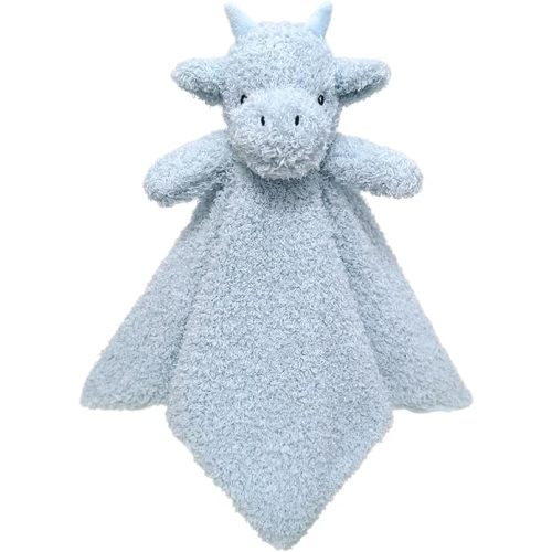 Baby Blue Dragon Soft Stuffed Animal Security Blanket, Plush Dinosaur Character Lovey Blanket, Baby Shower/Nursery Gift, Newborn Infant Toddler Snuggle Blankie for Boys Girls, 14 Inches
