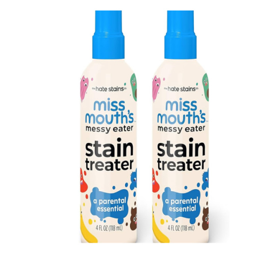 Miss Mouth's Messy Eater Stain Treater Spray - 4oz 2 Pack Stain Remover - Newborn & Baby Essentials - No Dry Cleaning Food, Grease, Coffee Off Laundry, Underwear, Fabric
