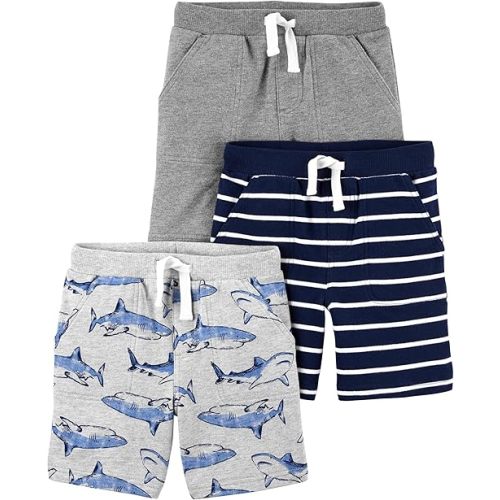 Simple Joys by Carter's Babies, Toddlers, and Boys' Knit Shorts, Pack of 3, 12 M