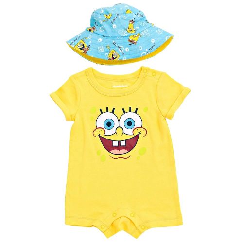 SpongeBob SquarePants Baby Romper and Hat Newborn to Infant