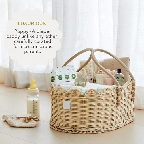 Scalloped Baby Diaper Caddy Organizer