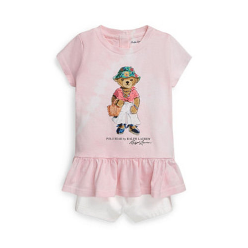 Polo Ralph Lauren Baby Girls Tie-Dye Polo Bear T-shirt and Chino Shorts Set - Macy'sBack ButtonFilter Button