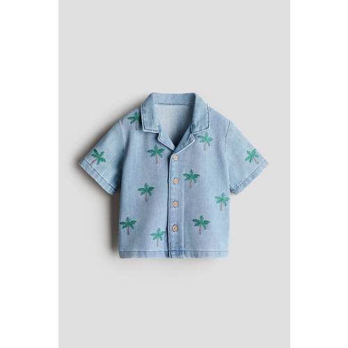 EMBROIDERED-DETAIL DENIM SHIRT