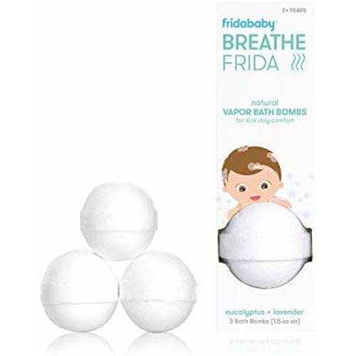 Natural Vapor Bath Bombs for Sick Day Comfort - BreatheFrida Vapor Bath Bombs by Fridababy - 3 bath bombs in eucalyptus + lavender scent for toddlers 2 years and up