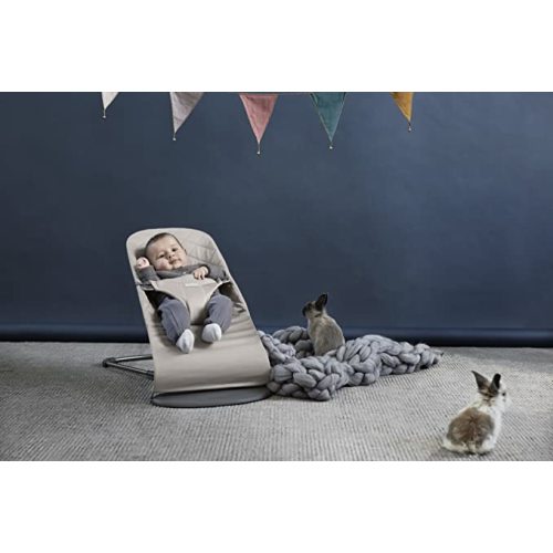 Babybjörn Bouncer Bliss - Sand Gray Quilted Cotton/Dark Gray Frame