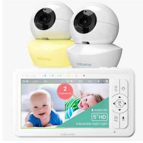 Babysense HD S2: Video Baby Monitor with 2 Cameras, Non Wifi, Split Sc