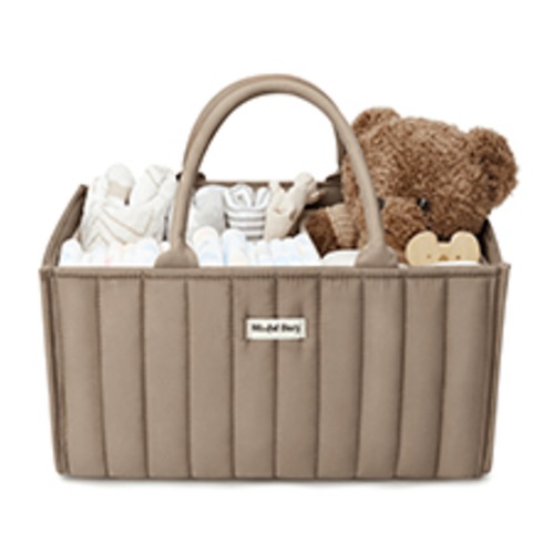 Blissful Diary Baby Diaper Caddy Basket, Stylish Baby Diaper Caddy Organizer, Storage Basket for Diapers - Baby Gift Registry for Newborn Baby Shower List and Baby Must Haves Essentials - Mocha Brown